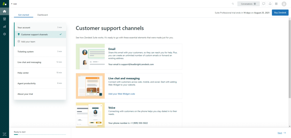 Zendesk-dashboard-screenshot as an example of a customer support platform to help improve the customer experience